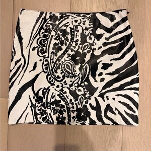 NWOT Blumarine Zebra Print Leather Skirt 00 RARE 🦓